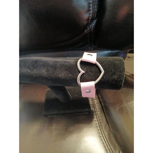 🩷Pink Boho Open HEART Faux leather Snap Bracelet - Picture 4 of 7
